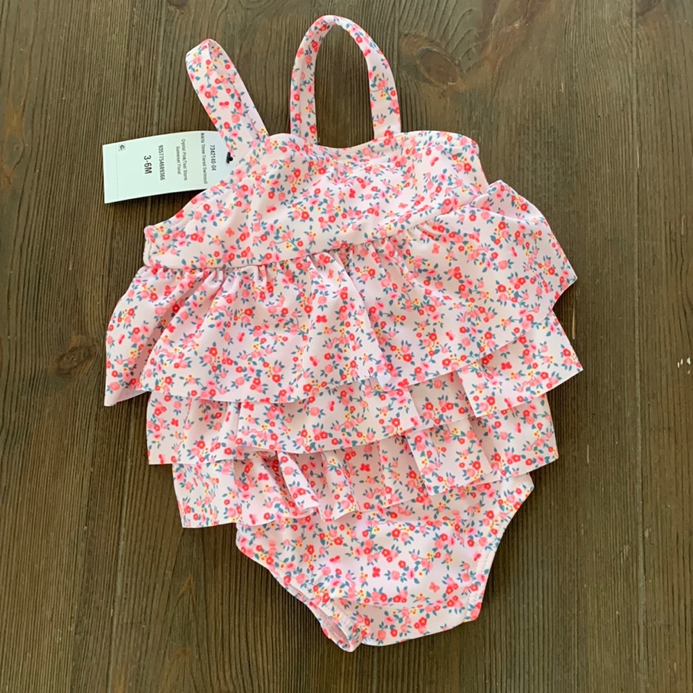 Floral ruffle one piece swimsuit for baby! ADORABLE!